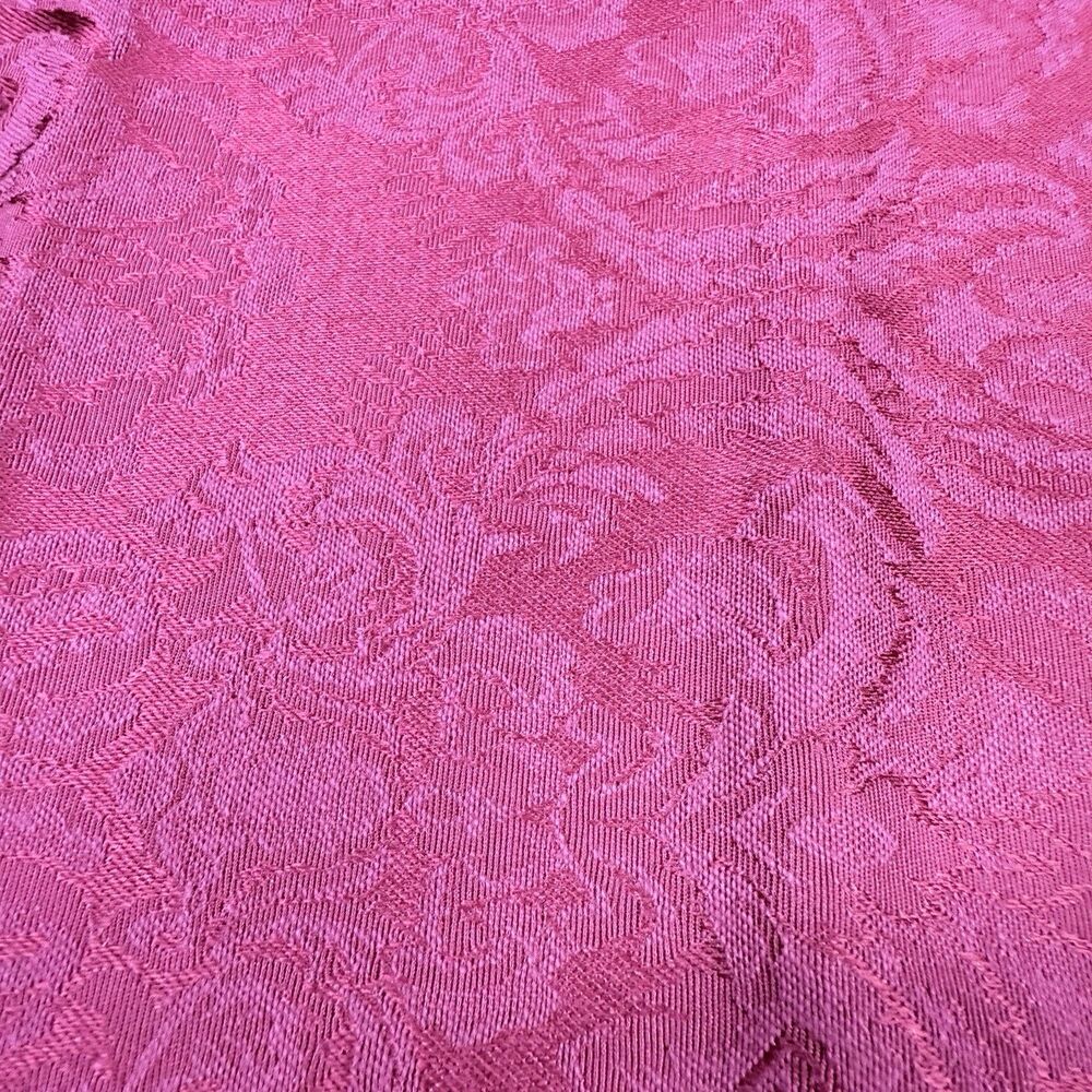 Fabric Napkins Red Poinsettia Jacquard 16" Set of 6 Christmas Holiday Brocade - Picture 5 of 5